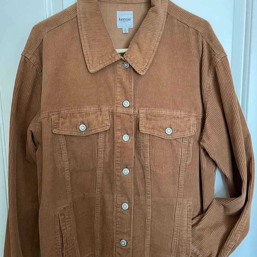 Kensie Women's Brown Corduroy Jean Jacket